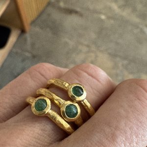 Minimalist Emerald Stacking Rings