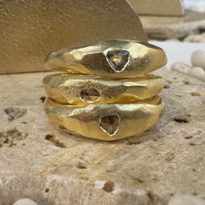 Chocolate Diamond Gold Chonky Ring