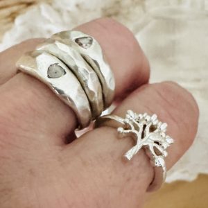 Chocolate Diamond Silver Ring