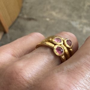 Minimalist Stacking Pink Tourmaline Ring