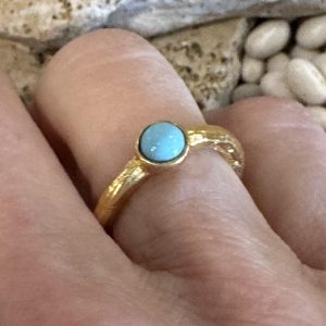 Minimalist Sleeping Beauty Turquoise Stacking Ring