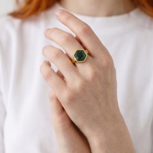 Intrigue Emerald Ring size 8