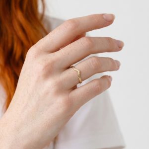 10K tribal stacking ring chevron Desert Nomad  size 7