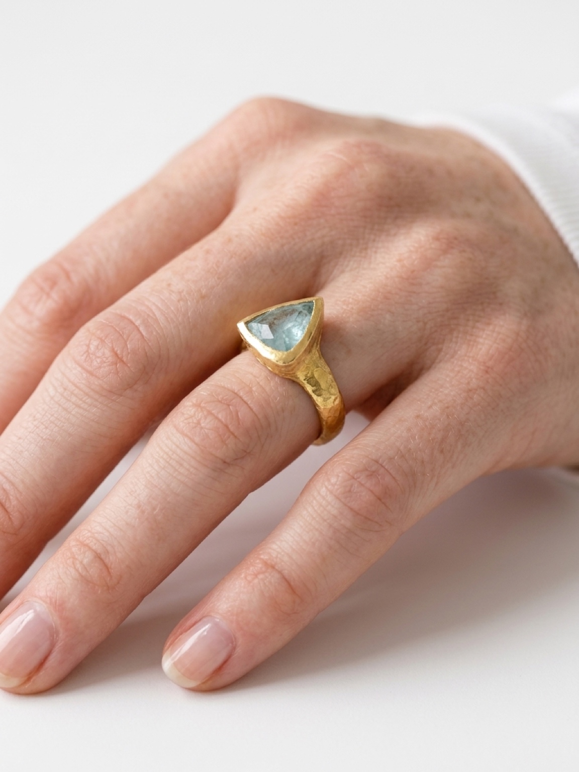 Raindrop Aquamarine Ring size 6